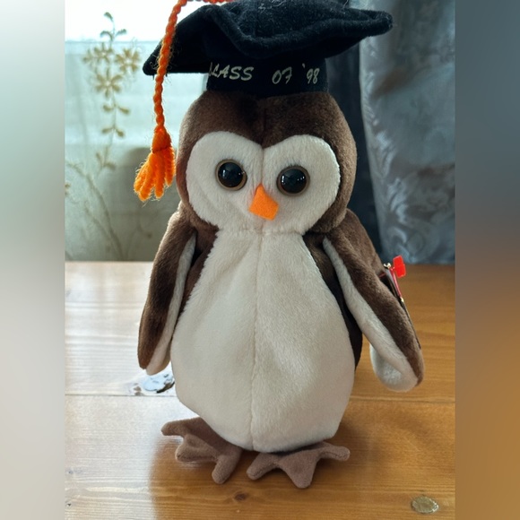 Ty 1998 Wise the Owl Beanie Baby Class of 07 1998 Very Rare with